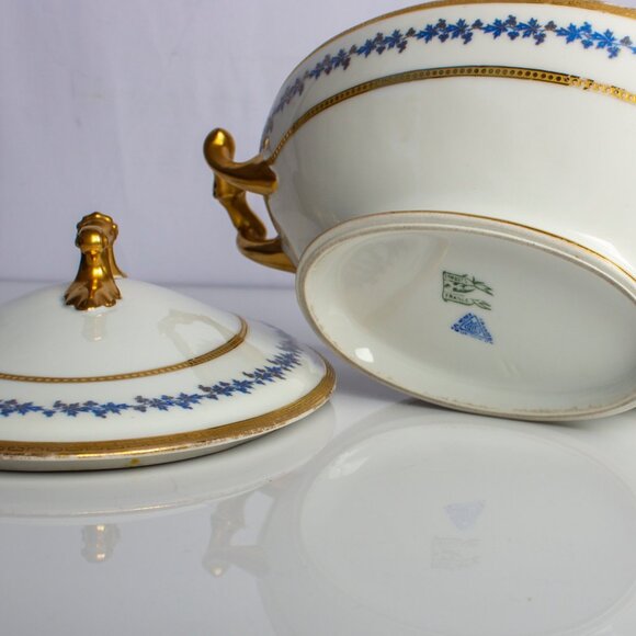 Antique Limoges France Porcelain Vegetable Bowl | Hand Painted Charles Martin - Picture 4 of 10